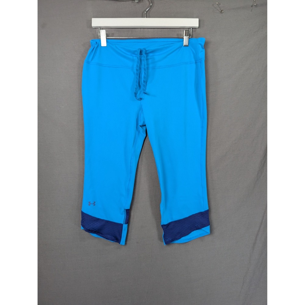 Under Armour Womens HeatGear Compression Capri Leggings Blue 1243075 L